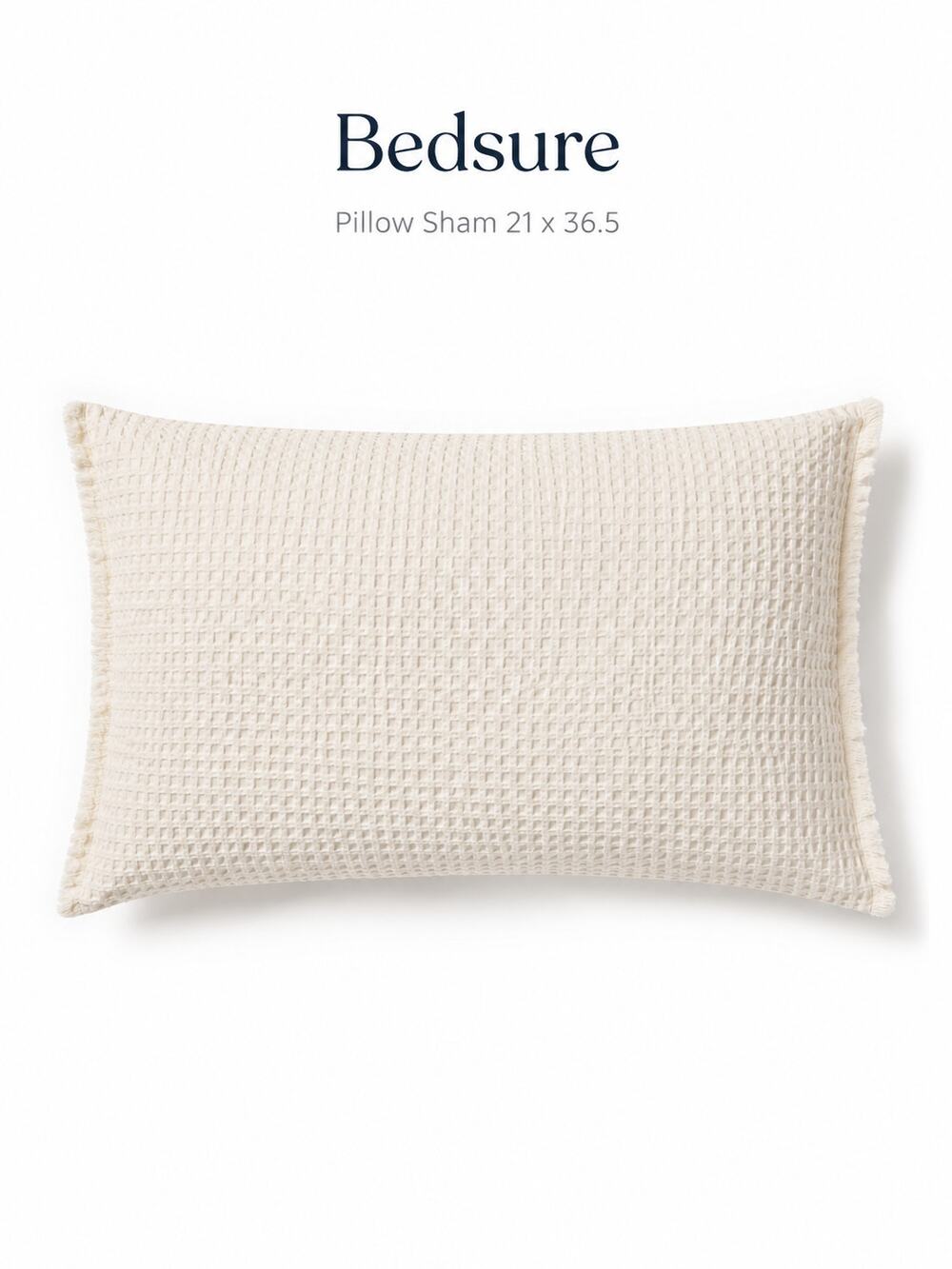 Bedsure White Textured Pillow Sham King 21 x 36.5 Single